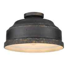 Golden Canada 0806-FM ABI - Golden Lighting Keating 3-light Flush Mount in Antique Black Iron